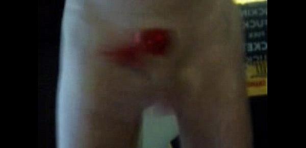  My hip slappin&039; shaved baby smooth Cock play with a red tasseled nipple pasty!